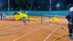Cayó un helicóptero sobre las canchas de tenis del ex circuito KDT de Palermo