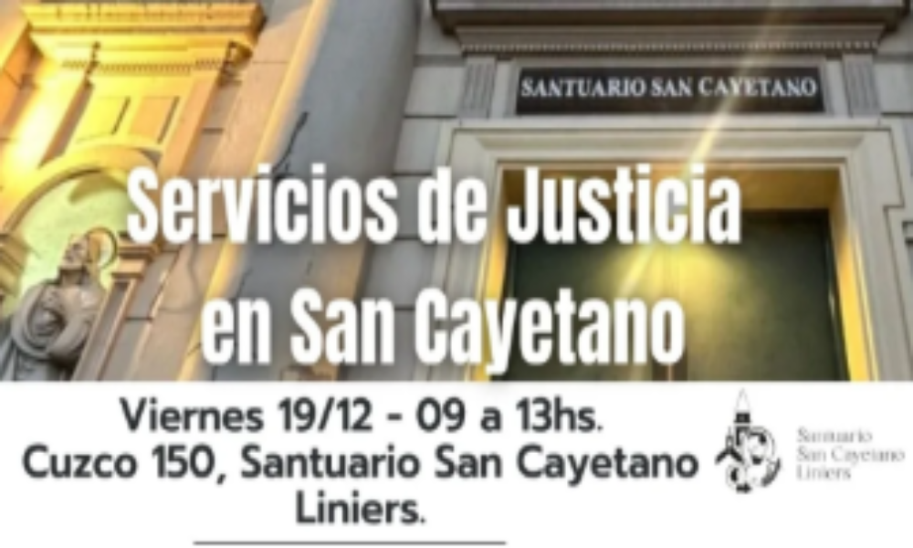 Jornada de servicios de justicia en el Santuario de San Cayetano: asesoramiento gratuito en Liniers