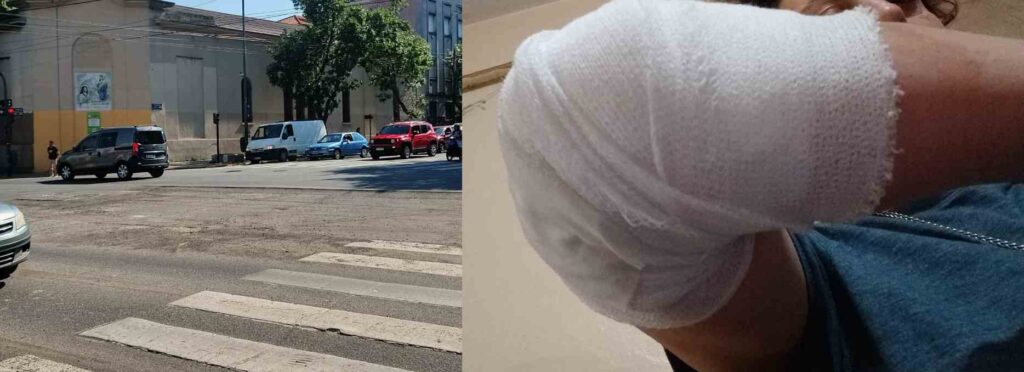Boedo: una vecina sufrió un accidente en torno a la traza del futuro trambús y denuncian falta de señalización