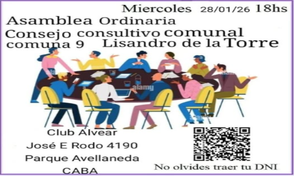 Convocatoria primera Asamblea del 2026 del Consejo Consultivo Comunal