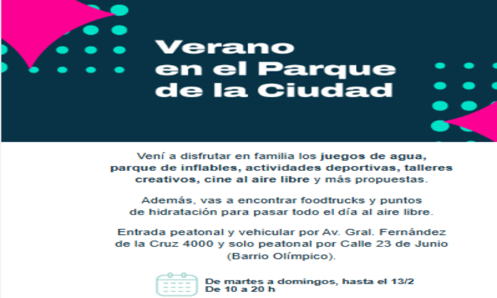 Verano en el Parque de la Ciudad: actividades gratuitas para disfrutar en familia durante enero y febrero