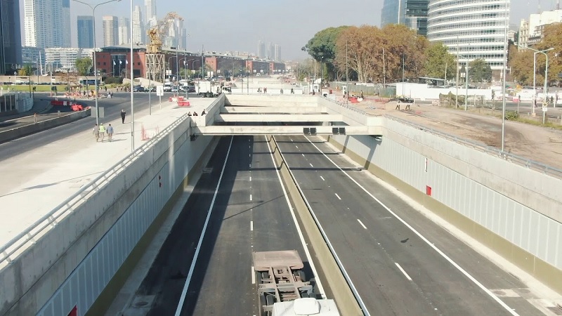 Habilitan un nuevo acceso al Paseo del Bajo para tránsito pesado en Retiro