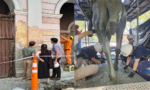 Se desarrollan las obras de restauración en la histórica Administración de Mataderos y el Monumento al Resero