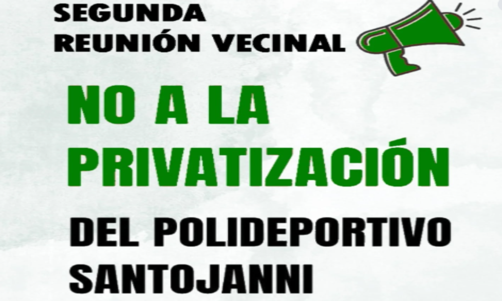 Convocatoria a según asamblea barrial ¡Sumate a defender el Poli Santojanni!