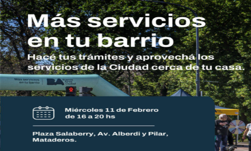 Servicios gratuitos en Mataderos: oficinas móviles llegan a Plaza Salaberry este miércoles