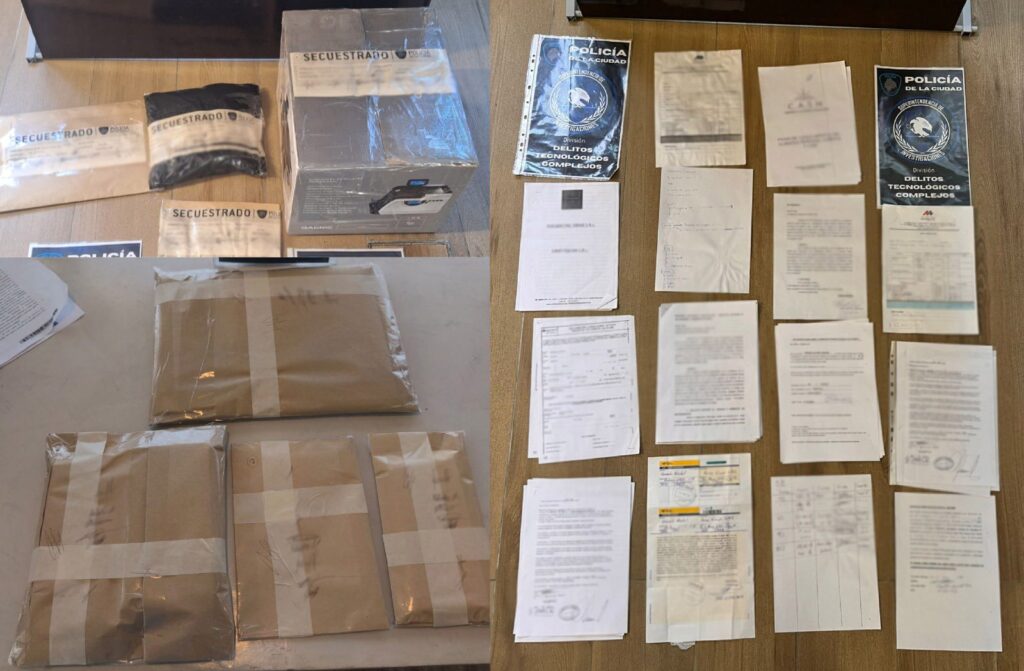 Desbaratan una red de estafas virtuales: US$250.000 incautados, un detenido y 21 allanamientos en Flores, Retiro, Belgrano y el conurbano