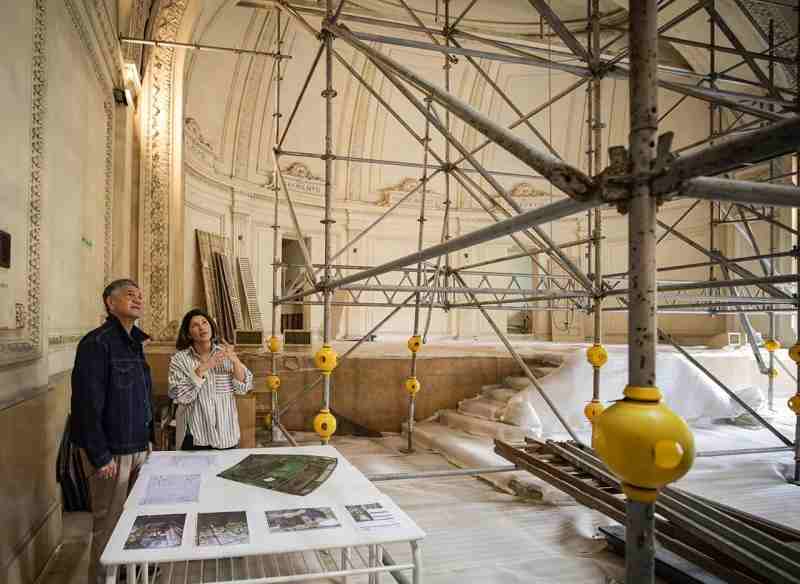 Almagro: autorizan la instalación de un andamio frente al Colegio Mariano Moreno en el marco de su restauración patrimonial