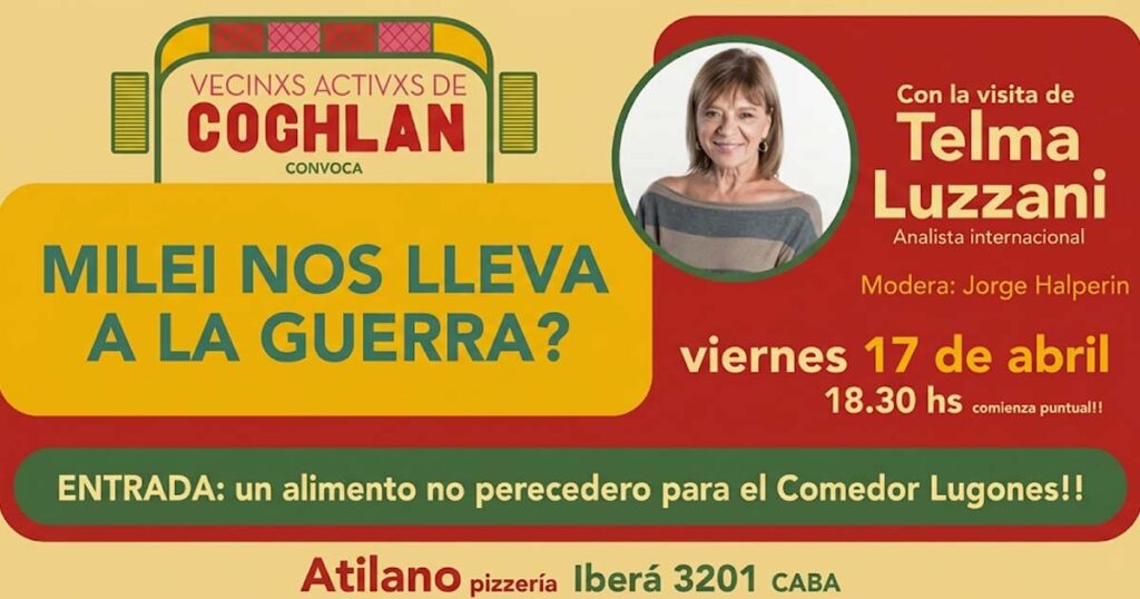 Geopolítica y debate en Coghlan: Telma Luzzani analizará la política exterior argentina en un encuentro abierto