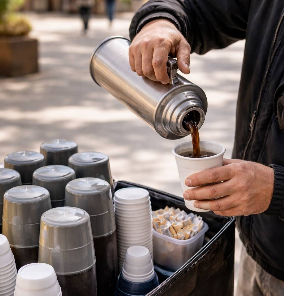 Facturas, grises y un reclamo: cafeteros ambulantes de Once denuncian controles pese a una ley que habilita la actividad