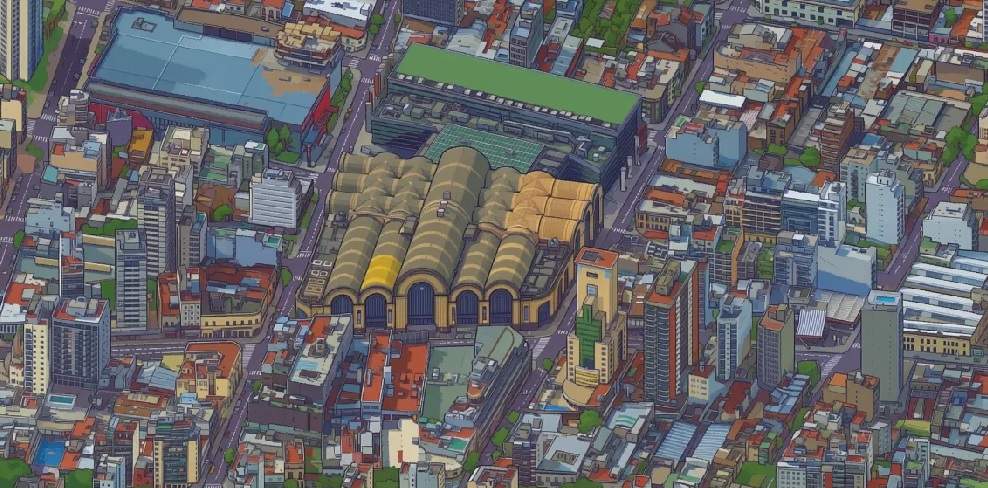 El Abasto, en clave videojuego: un mapa interactivo expone sus espacios, edificios y vida cotidiana