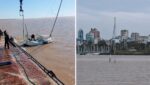 Reflotan un velero hundido en el Río de la Plata, frente a Núñez