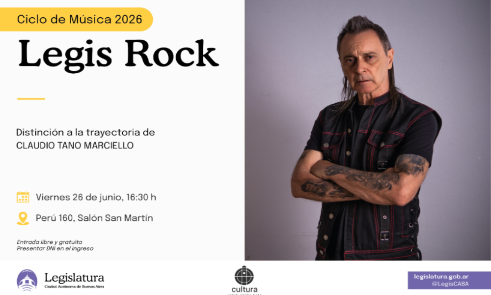 LEGISROCK 2026 reconocerá la trayectoria de Claudio “Tano” Marciello en la Legislatura porteña