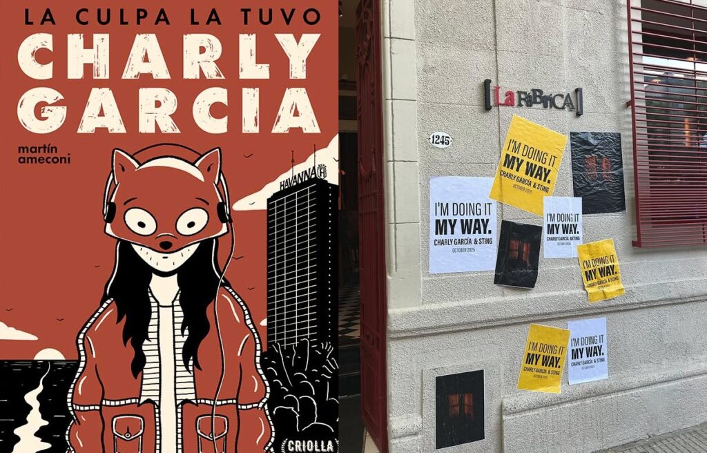 Homenaje a Charly García en Palermo: placa en La Fábrica y reconocimiento a la novela gráfica de Martín Ameconi
