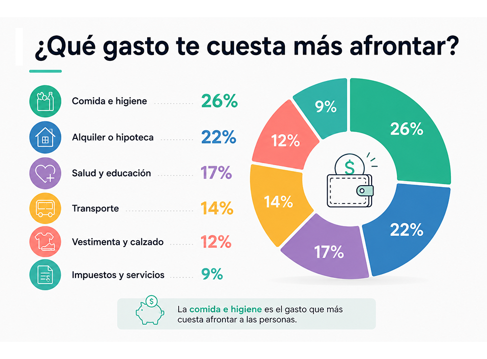 Comida e higiene, el gasto que más cuesta afrontar