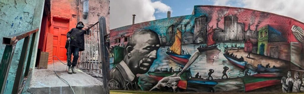 Alfredo Segatori, autor del “mural más grande del mundo” en Barracas sobre Quinquela, presenta “La Boca 5.0”, una experiencia inmersiva en Caminito