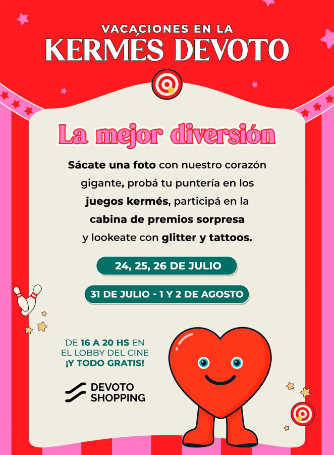 Vacaciones, kermés y novedades en el Devoto Shopping 