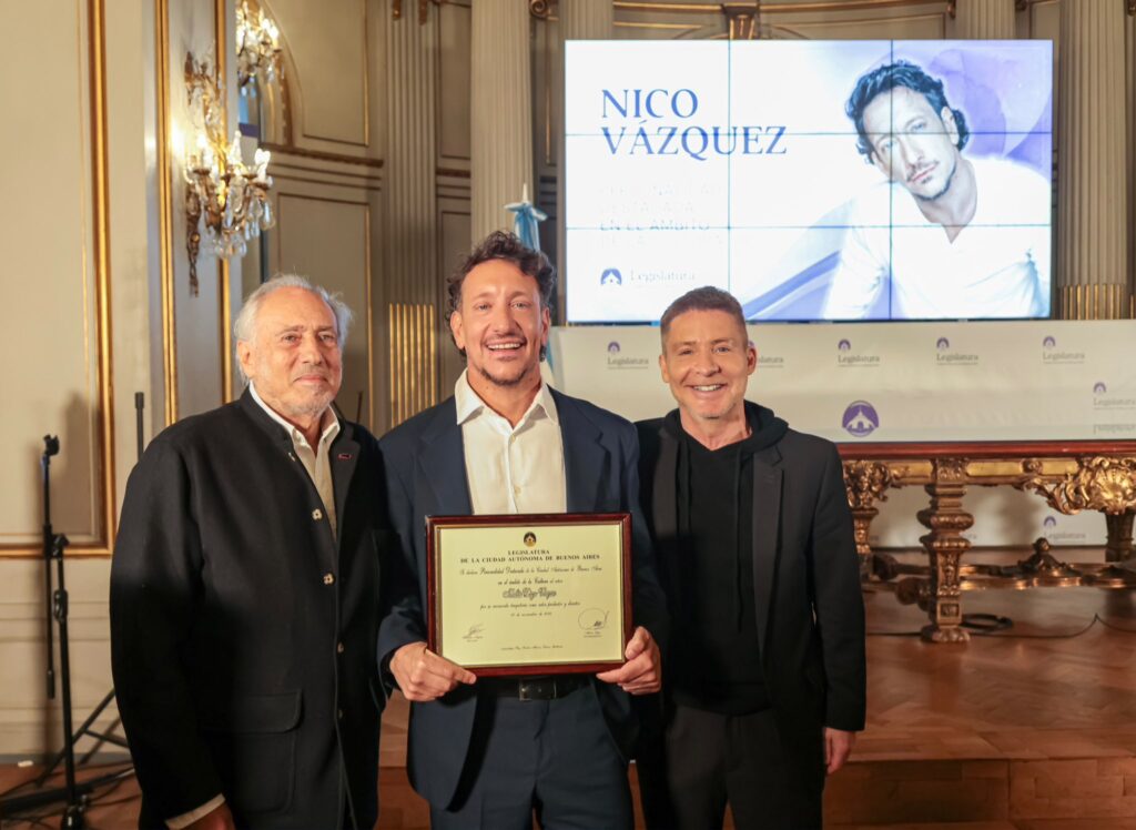 La Legislatura porteña reconoció a Nico Vázquez como Personalidad Destacada de la Cultura