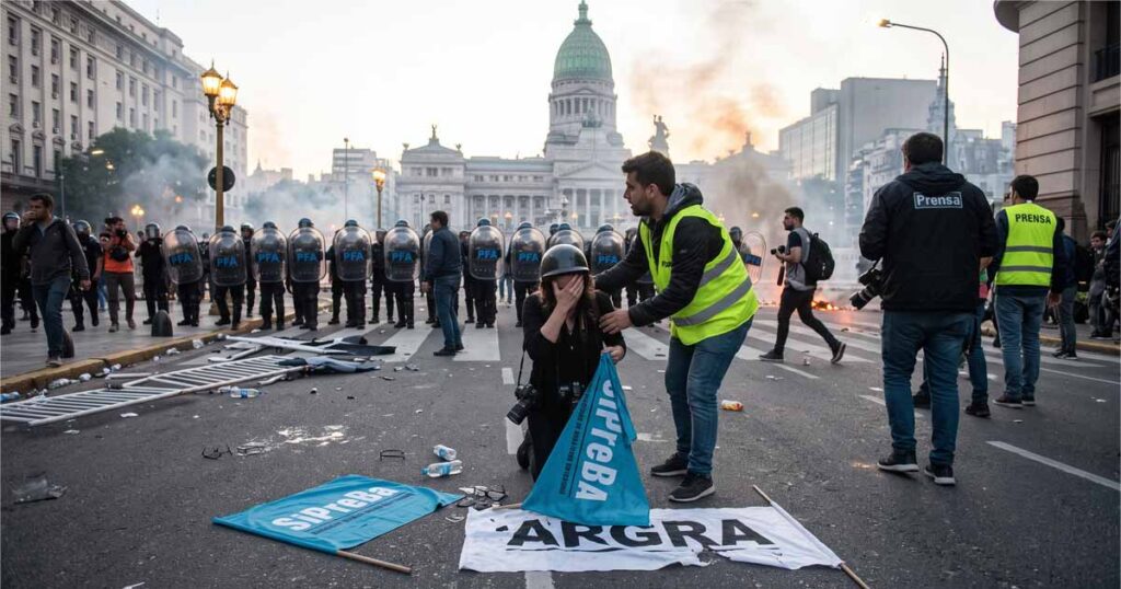 Grave represión policial frente al Congreso: una fotorreportera en estado crítico y denuncias de detenciones arbitrarias